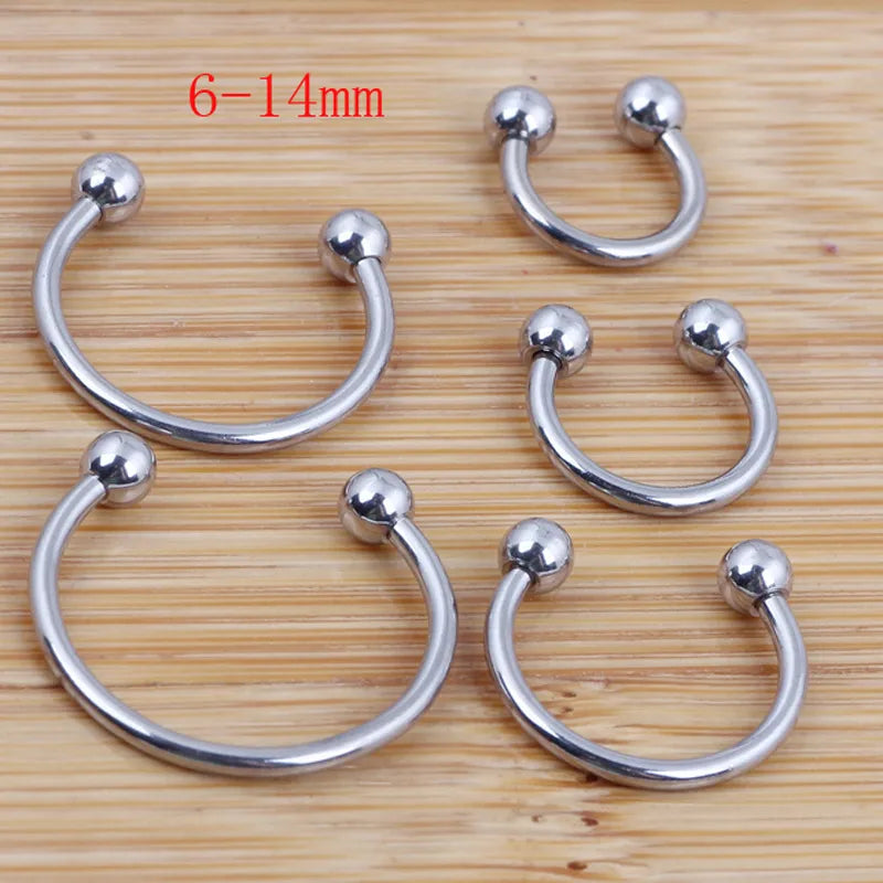 Fashion Geometric Stainless Steel Metal Nose Ring 1 Piece