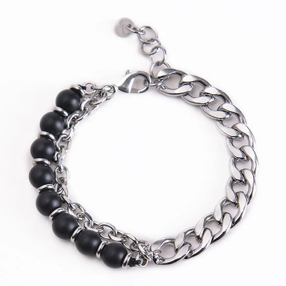 Fashion Geometric Stainless Steel Natural Stone Handmade Bracelets 1 Piece