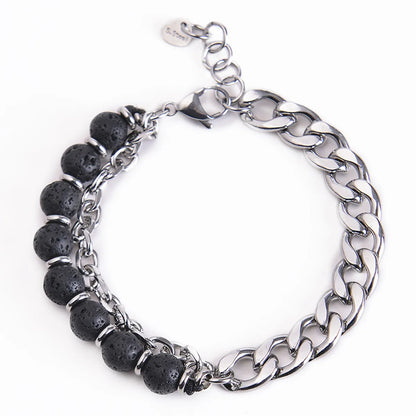 Fashion Geometric Stainless Steel Natural Stone Handmade Bracelets 1 Piece