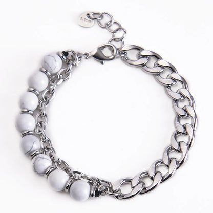 Fashion Geometric Stainless Steel Natural Stone Handmade Bracelets 1 Piece