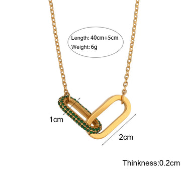 Fashion Geometric Stainless Steel Necklace Plating Inlay Zircon Stainless Steel Necklaces