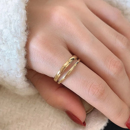 Fashion Geometric Stainless Steel Plating Open Ring