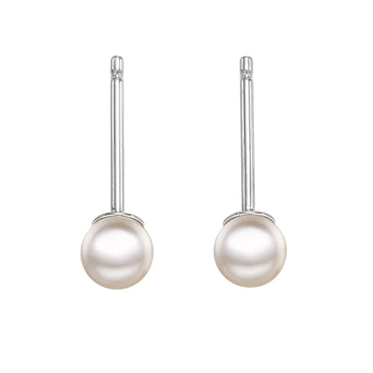 Fashion Geometric Stainless Steel Plating Artificial Pearls Ear Studs 1 Pair