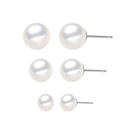 Fashion Geometric Stainless Steel Plating Artificial Pearls Ear Studs 1 Pair