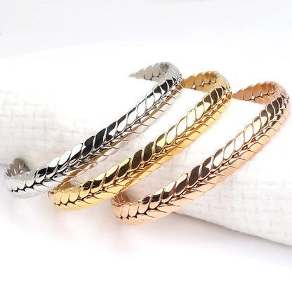 Fashion Geometric Stainless Steel Plating Bangle