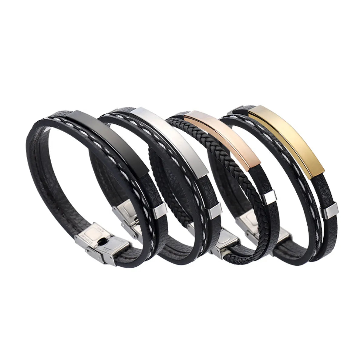 Fashion Geometric Stainless Steel Plating Couple Bracelets