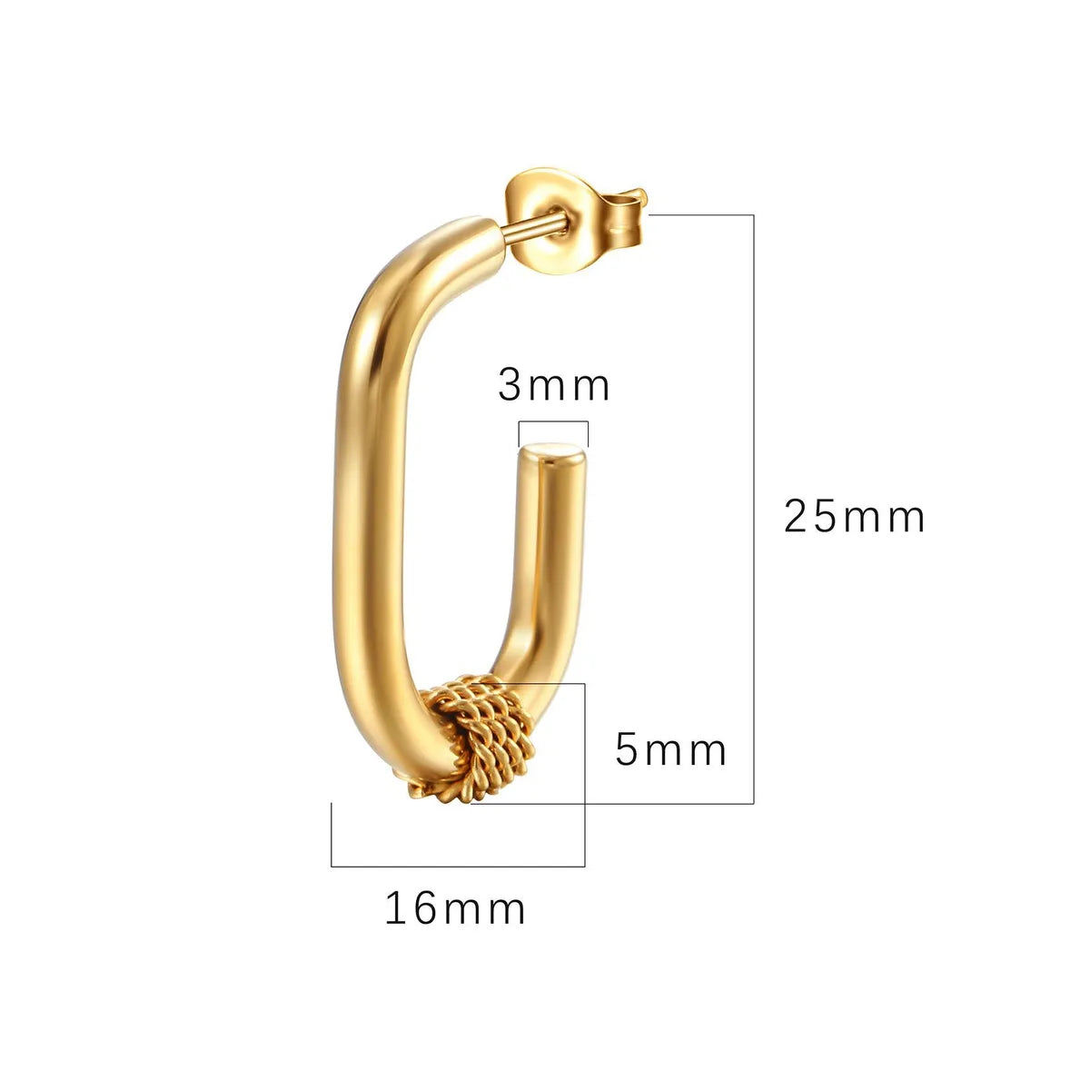 1 Pair Fashion Geometric Plating 201 Stainless Steel 18K Gold Plated Drop Earrings