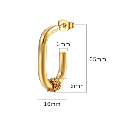 1 Pair Fashion Geometric Plating 201 Stainless Steel 18K Gold Plated Drop Earrings