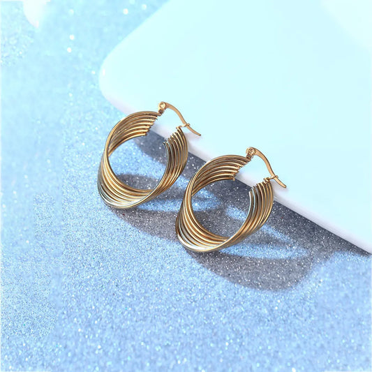 Fashion Geometric Stainless Steel Plating Earrings 1 Pair