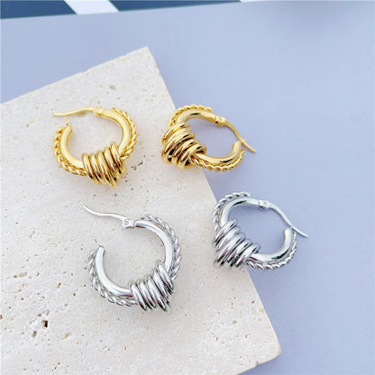 1 Pair Fashion Geometric Plating Stainless Steel Earrings