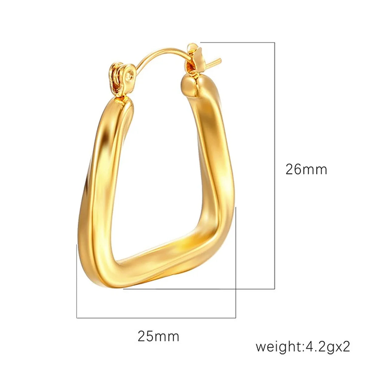 1 Pair Fashion Geometric Plating 201 Stainless Steel 18K Gold Plated Earrings