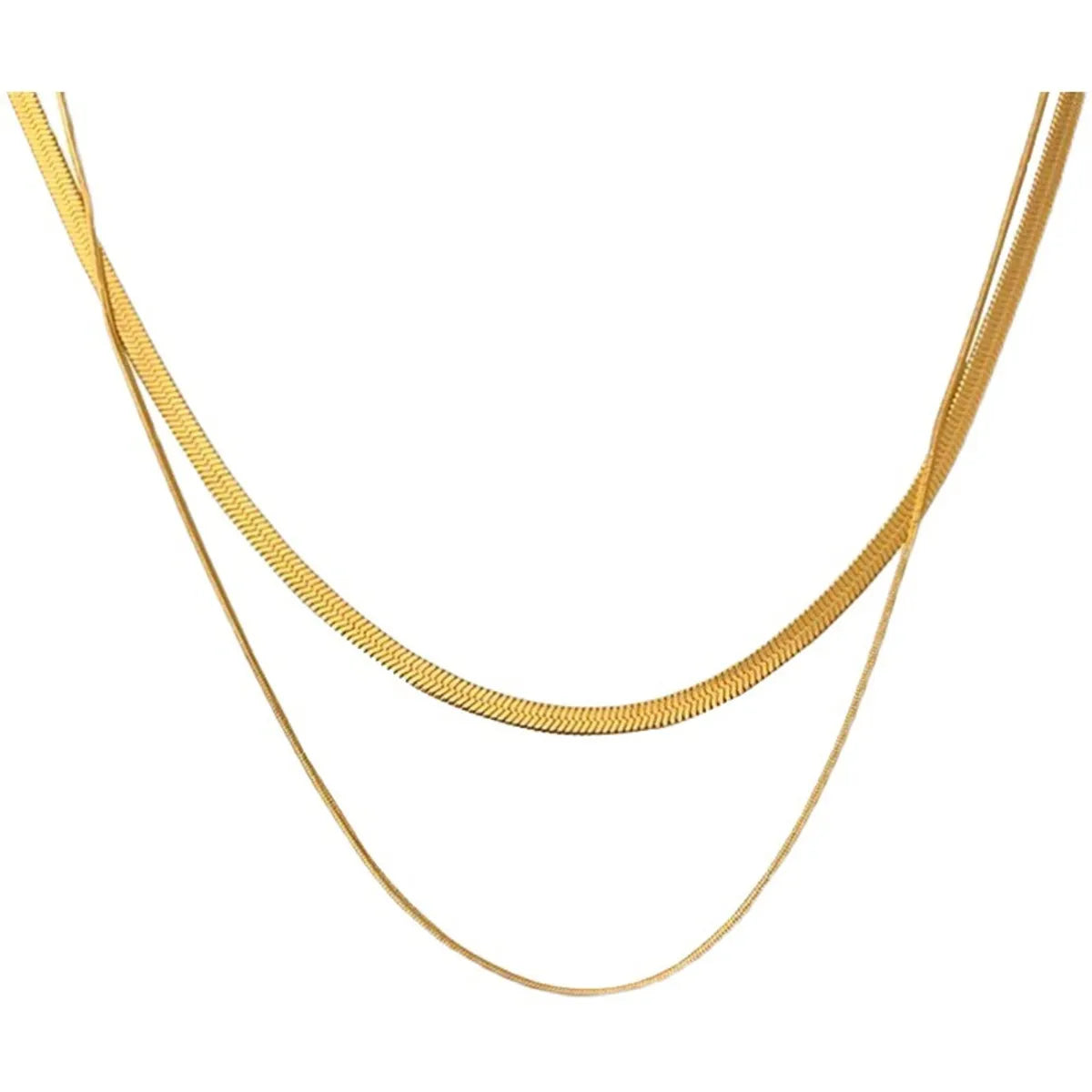 Wholesale Jewelry Fashion Geometric Stainless Steel 18K Gold Plated Plating Layered Necklaces