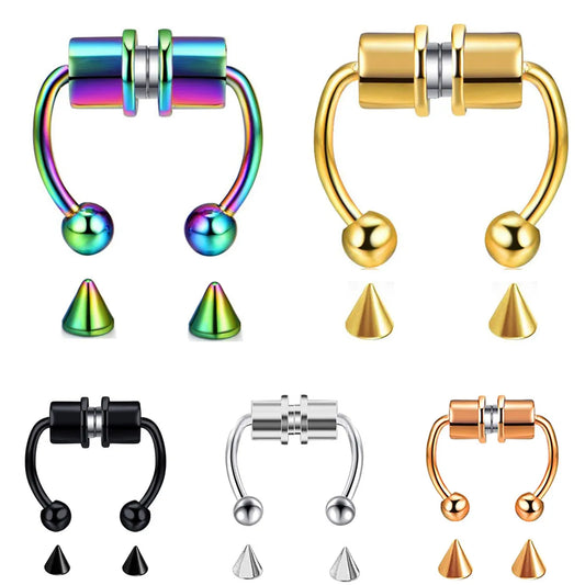 Fashion Geometric Stainless Steel Plating Nose Ring