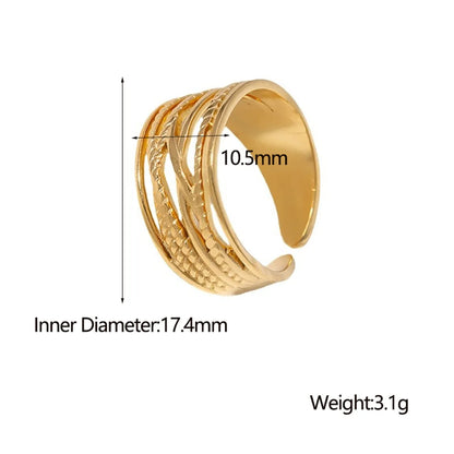 Fashion Geometric Stainless Steel Plating Open Ring