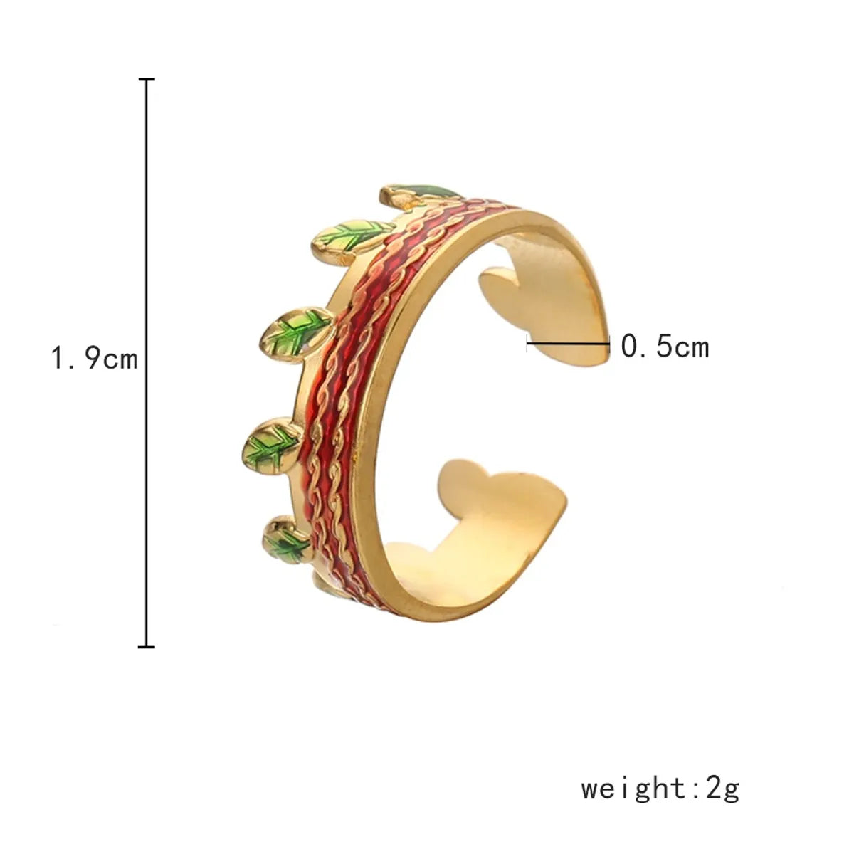 Fashion Geometric Stainless Steel Plating Open Ring