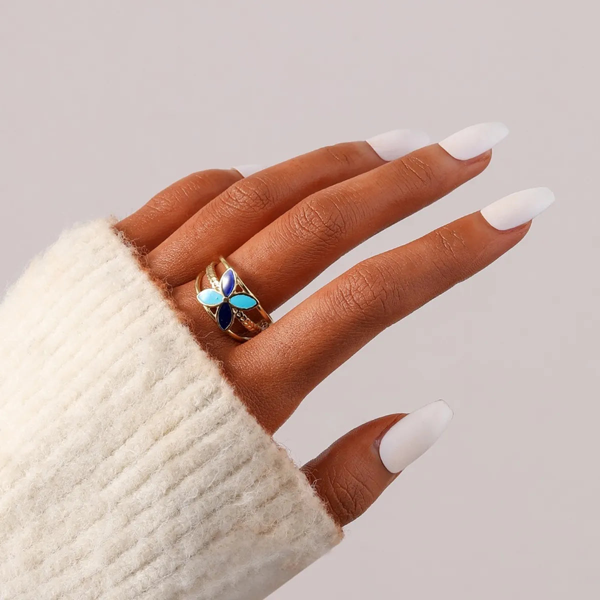 Fashion Geometric Stainless Steel Plating Open Ring