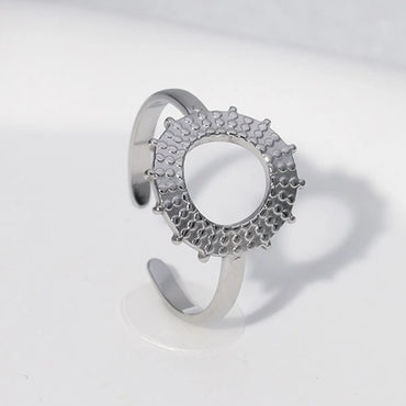 Fashion Geometric Stainless Steel Plating Open Ring