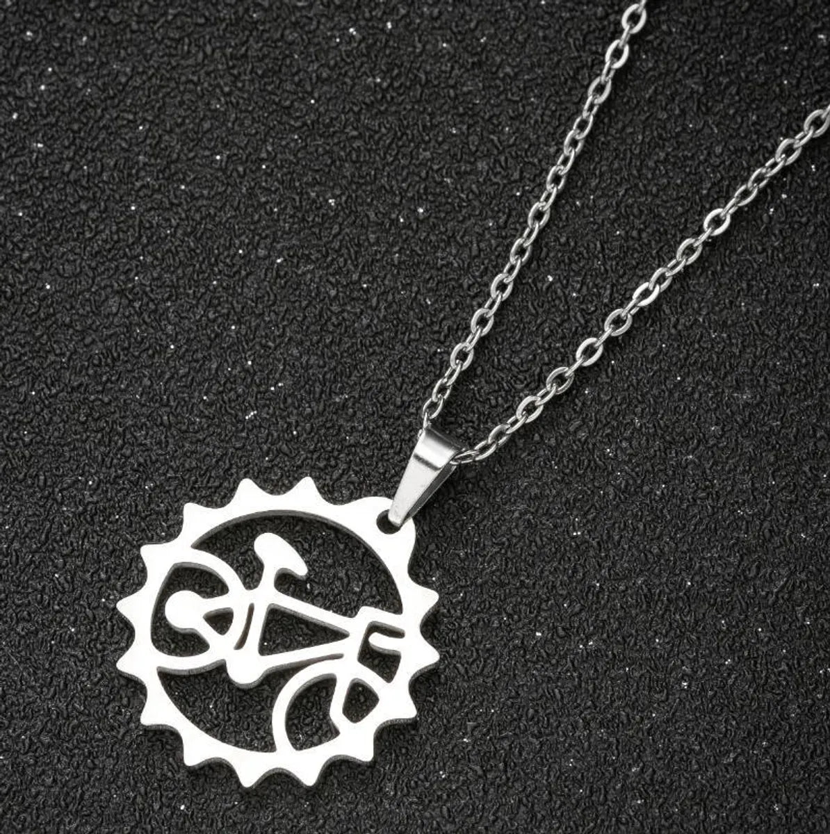 Stainless Steel Fashion Plating Geometric Pendant Necklace