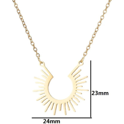 Stainless Steel Fashion Plating Geometric Pendant Necklace