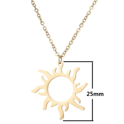 Stainless Steel Fashion Plating Geometric Pendant Necklace