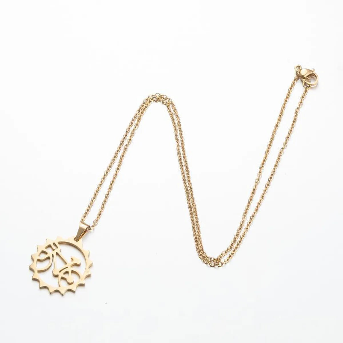 Stainless Steel Fashion Plating Geometric Pendant Necklace