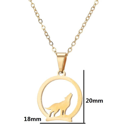 Stainless Steel Fashion Plating Geometric Pendant Necklace