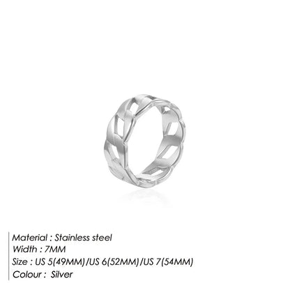 Fashion Geometric Stainless Steel Plating Rings 1 Piece