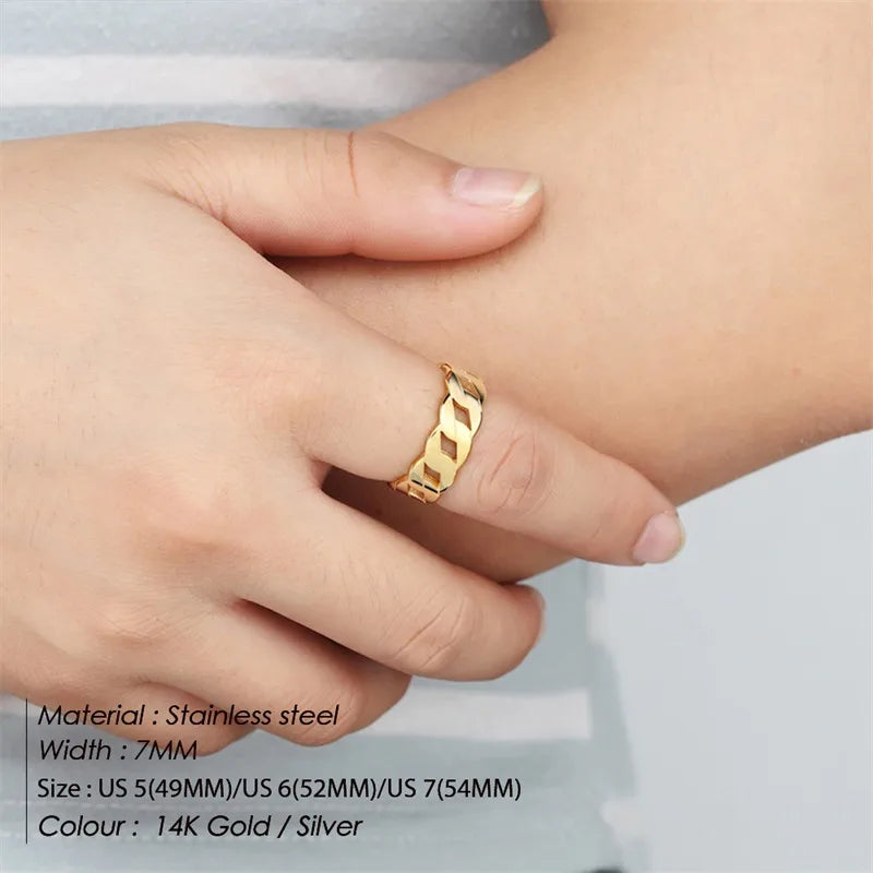 Fashion Geometric Stainless Steel Plating Rings 1 Piece