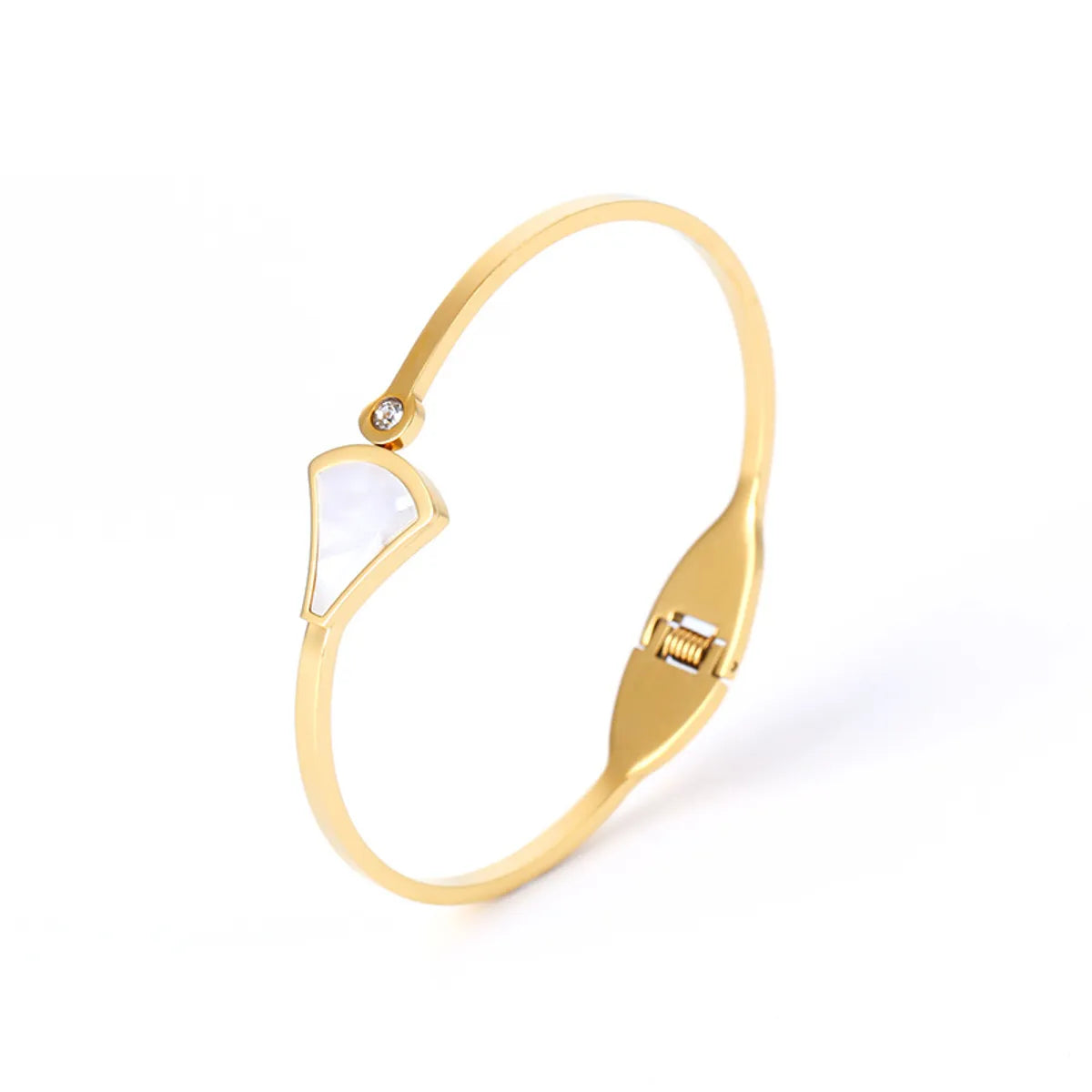 Fashion Geometric Stainless Steel Plating Zircon Bangle