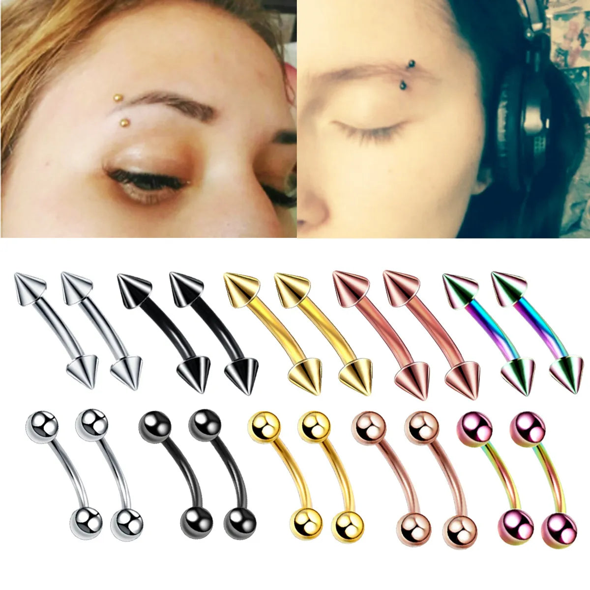 Fashion Geometric Stainless Steel Polishing Eyebrow Nails