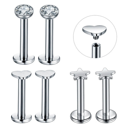 Fashion Geometric Stainless Steel Polishing Lip Stud