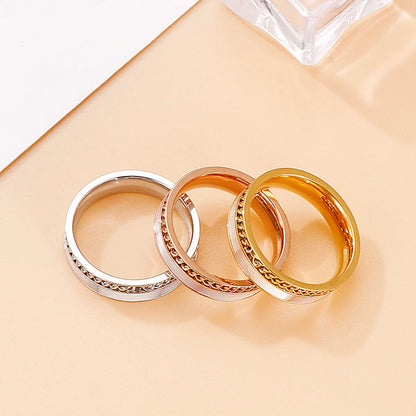 Fashion Geometric Stainless Steel Rings Inlay Shell Stainless Steel Rings