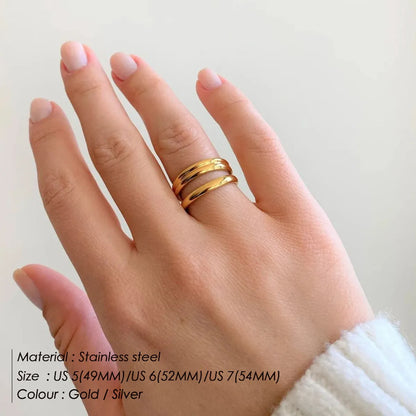 Fashion Geometric Stainless Steel Rings Plating Stainless Steel Rings