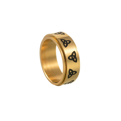 Fashion Geometric 304 Stainless Steel Gold Plated Men'S Rings