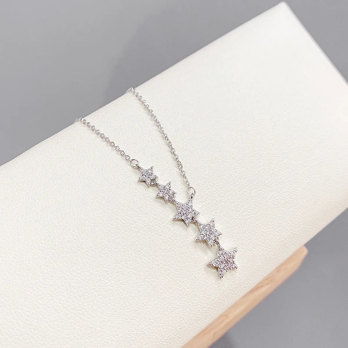 Fashion Geometric Star Copper Inlay Zircon Necklace