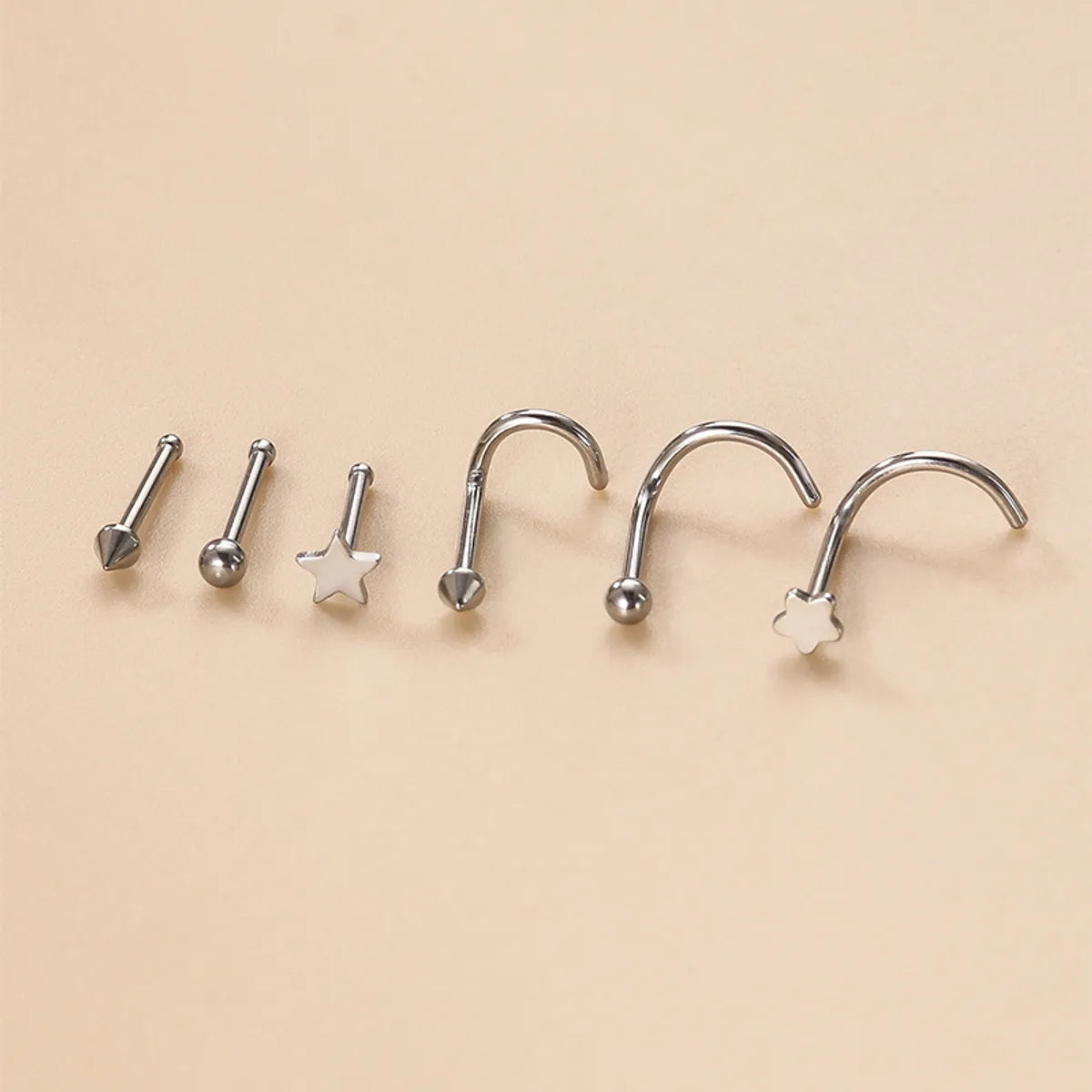 1 Piece Nose Rings & Studs Fashion Geometric Star 316 Stainless Steel  Plating