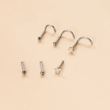 1 Piece Nose Rings & Studs Fashion Geometric Star 316 Stainless Steel  Plating