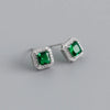 Fashion Geometric Sterling Silver Inlay Zircon Ear Studs 1 Pair