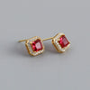 Fashion Geometric Sterling Silver Inlay Zircon Ear Studs 1 Pair