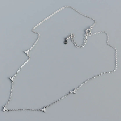 Fashion Geometric Sterling Silver Necklace Plating Metal Zircon 925 Silver Necklaces