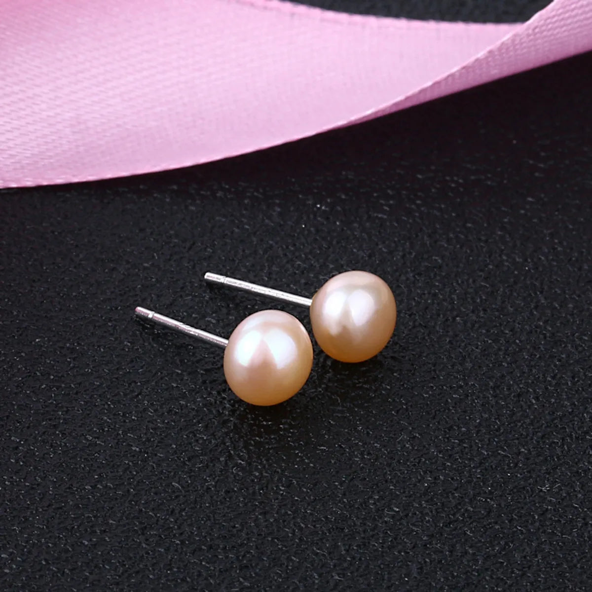 Fashion Geometric Sterling Silver Pearl Ear Studs 1 Pair