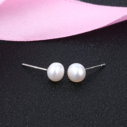 Fashion Geometric Sterling Silver Pearl Ear Studs 1 Pair