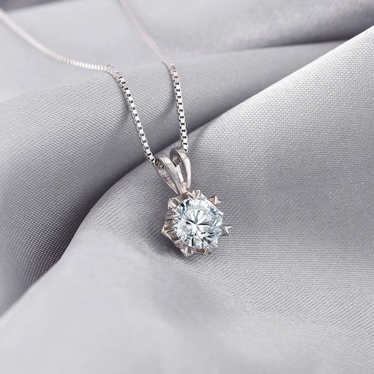 Wholesale Fashion Geometric Sterling Silver Moissanite Pendant Necklace