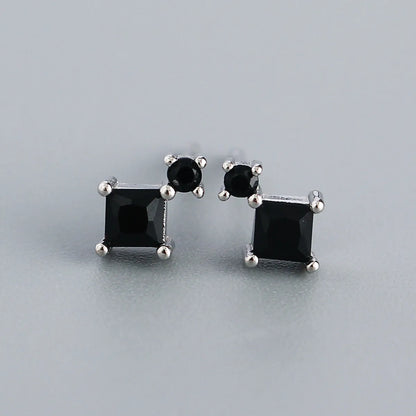 Fashion Geometric Sterling Silver Plating Zircon Ear Studs 1 Pair