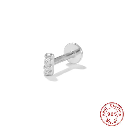 1 Piece Fashion Geometric Plating Sterling Silver Zircon Ear Studs