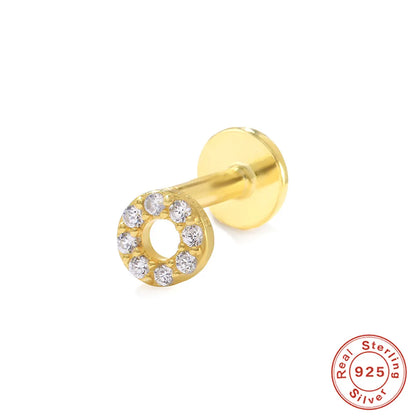 1 Piece Fashion Geometric Plating Sterling Silver Zircon Ear Studs