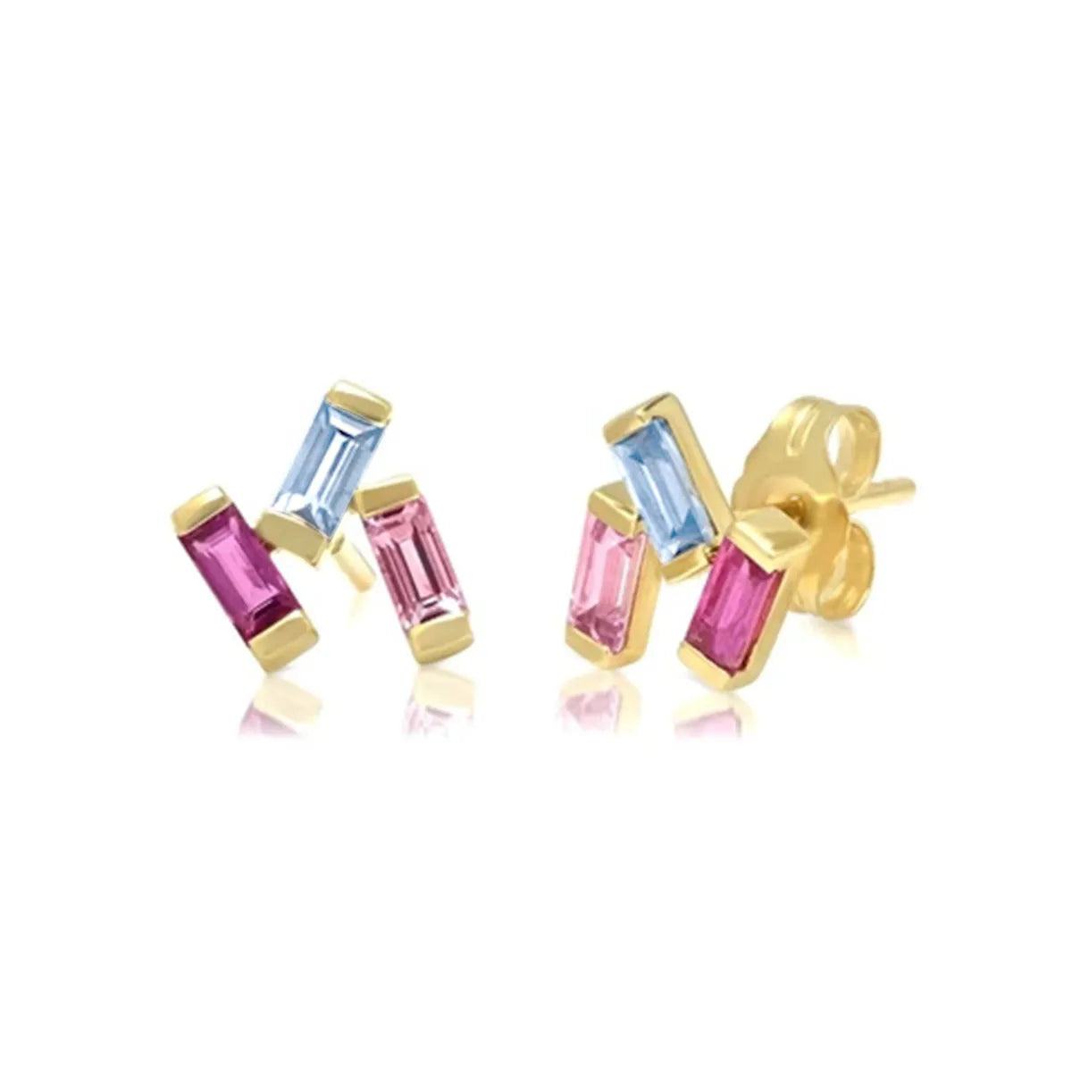 Fashion Geometric Sterling Silver Zircon Ear Studs 1 Pair