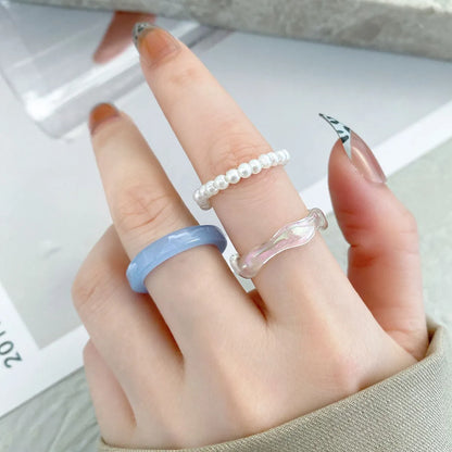 Fashion Geometric Synthetic Resin Rings