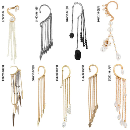 Fashion Geometric Tassel Alloy Copper Earrings Plating Arylic Artificial Pearl Copper Earrings