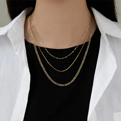 Fashion Geometric Titanium Steel Chain Necklace